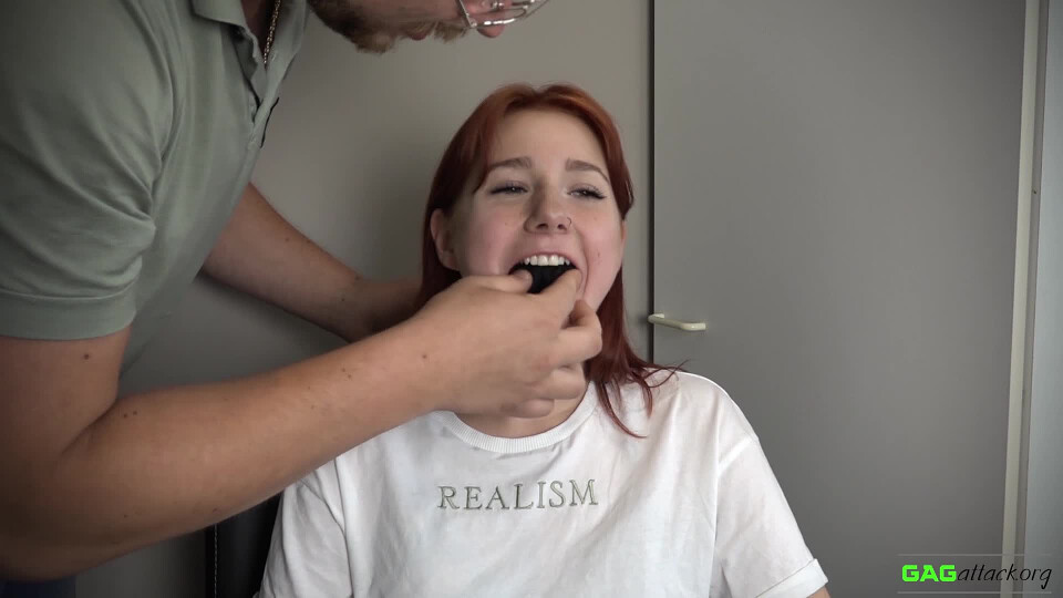 Red Foxy - Microfoam tape gagged FULL 3 Gags MP4 HD