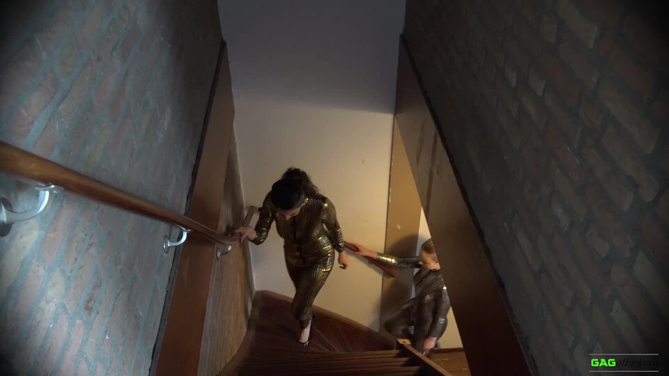 Aubrey & Julia - Catsuit Tape Bondage FULL Bondage MP4 HD